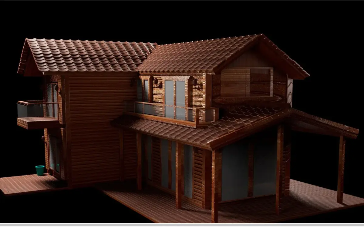 3D Wooden House