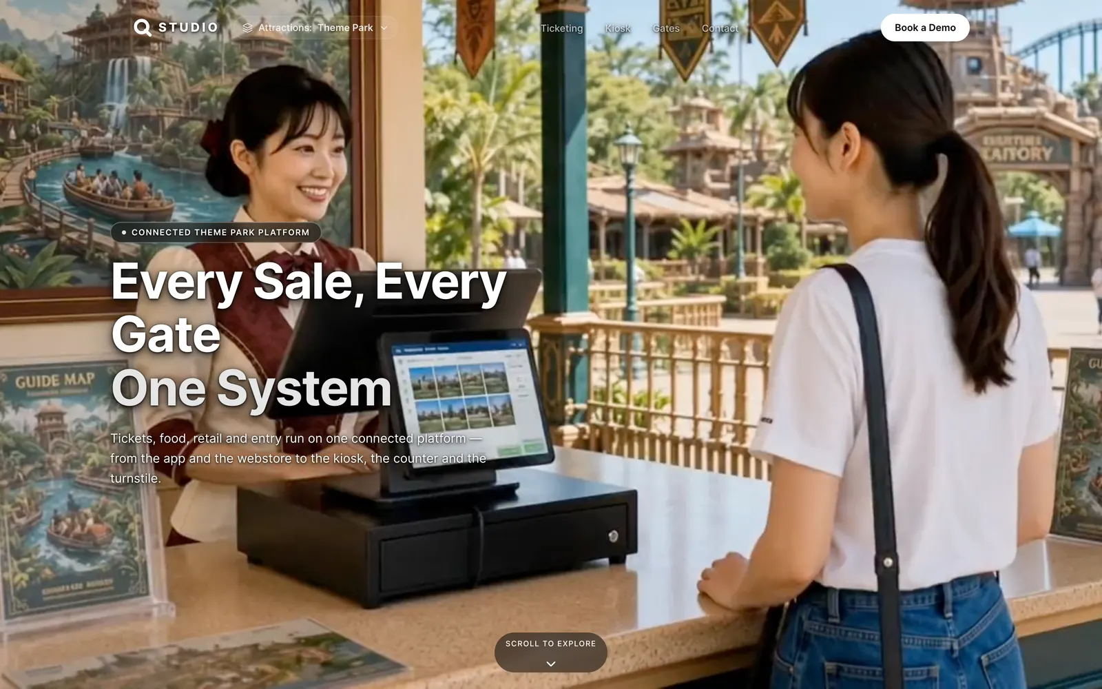 Theme park hero — Every Sale, Every Gate, One System
